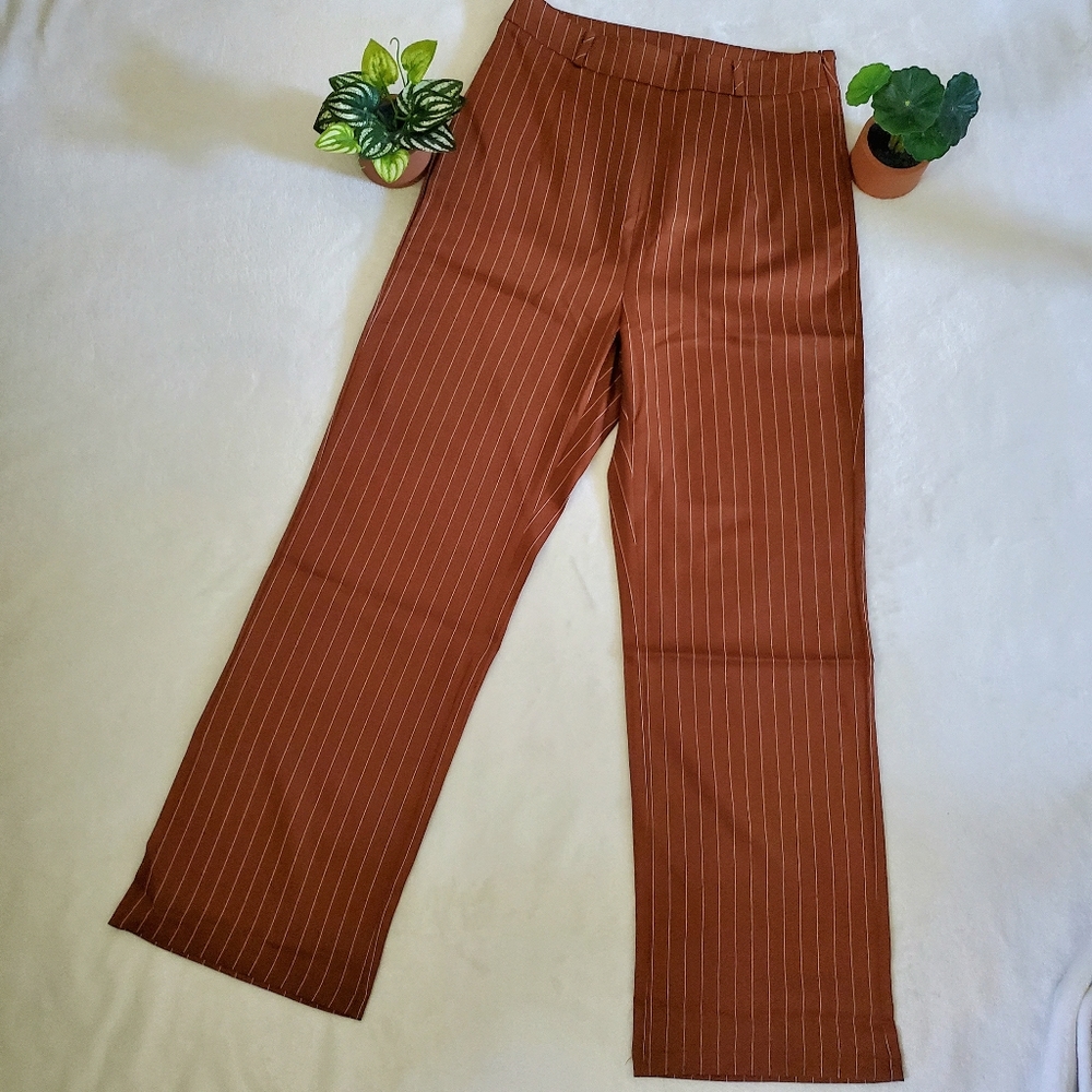 Striped Hidden Pockets Pants